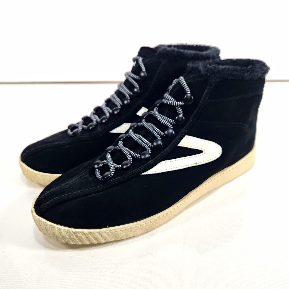 Tretorn Nylite Mens Hi Mid Top Sneaker Black Faux Fur Lined WTNYLITEHI50 Size 9